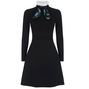 Sandro Clemence Ruffle Scarf Collar Dress - Small